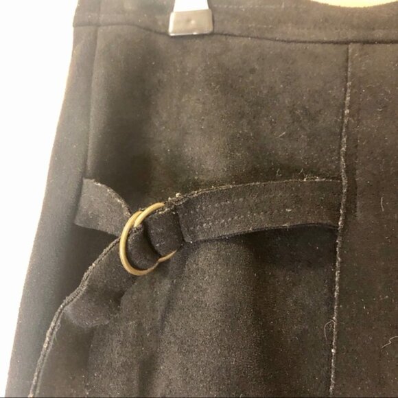 J.O.A. Skirt Black Faux Suede Wrap Mini Asymmetrical Hem Front size Medium - Picture 6 of 16